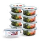 Kit 9 Potes Redondo Vidro Hermético Forno Microondas 620ml