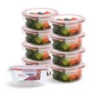 Kit 9 Potes Redondo Vidro Hermético Forno Microondas 620ml