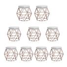 Kit 9 Puffs decorativos aramado Vanessa-material sintético branco