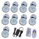 Kit 9 Refletor Led RGB Piscina 6w Veico Com Controle e Fonte Kit 9 Refletor Led RGB Piscina 6w Veico Com Controle e Fonte