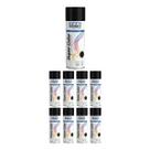 Kit 9 Tinta Spray Alta Temp Preto Brilhante 350ml Tekbond