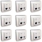 Kit 9 Tomada de Rede RJ45 + Telefone RJ11 Cat5 Pial Legrand Kit 9 Tomada de Rede RJ45 + Telefone RJ11 Cat5 Pial Legrand
