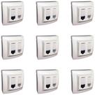 Kit 9 Tomada Sobrepor Rj45 + Rj11 Cat6 Branca Pial 675049 Kit 9 Tomada Sobrepor Rj45 + Rj11 Cat6 Branca Pial 675049