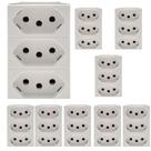 Kit 9 Tomadas Tripla 10a 2p+t Branca 615043bc Pial Plus+ Legrand Kit 9 Tomadas Tripla 10a 2p+t Branca 615043bc Pial Plus+ Legrand
