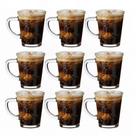 Kit 9 Xícaras Caneca Café Expresso Estampa Coffee Vidro