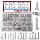 Kit 918 porcas parafusos sextavados arruela inox m2 m3 m4 m5