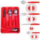 Kit 96 Talheres Berlim Aço Inox Vermelho C/ 4 Porta Talheres Kit 96 Talheres Berlim Aço Inox Vermelho C/ 4 Porta Talheres