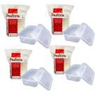 Kit 96x Pote Retangular Microondas E Freezer 250ml Leve 4pct