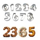 Kit 9pçs molde culinário cortador aço inox números biscoito