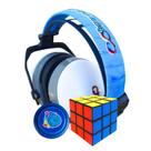 Kit Abafador de Ruidos Autistas 26 DB Branco e Azul + Cubo mágico e Iô Iô Especial Kit Abafador de Ruidos Autistas 26 DB Branco e Azul + Cubo mágico e Iô Iô Especial