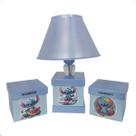 Kit Abajur de Mesa + Porta Cotonete e Algodão Little Stitch