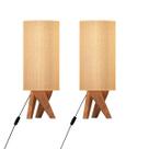 Kit Abajur Tripé Madeira Moderno Quarto Casal Iluminação 2UN Kit Abajur Tripé Madeira Moderno Quarto Casal Iluminação 2UN