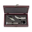 Kit abridor de vinho inox casita com 4 pecas + maleta