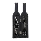 Kit Abridor Vinho Saca Rolha Inox 5 Peças Garrafa Preta