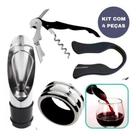 Kit Abridor Vinhos e Garrafas com 4 Peças com abridor Saca Rolhas Bico Dosador Corta lacres Anel para Garrafa. - LIVON