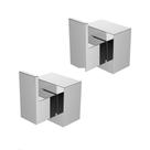 Kit Acabamento para Registro base padrão Deca Alavanca de 1/2 ou 3/4 Pressão Gaveta com 2 unidades Cromado Brilhante Metal