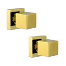 Kit Acabamento para Registro base padrão Deca com 2 unidades Quadrado de 1/2 ou 3/4 Pressão Gaveta Dourado Brilhante Metal Kit Acabamento para Registro base padrão Deca com 2 unidades Quadrado de 1/2 ou 3/4 Pressão Gaveta Dourado Brilhante Metal
