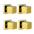 Kit Acabamento para Registro base padrão Deca com 4 unidades Quadrado de 1/2 ou 3/4 Pressão Gaveta Dourado Brilhante Metal