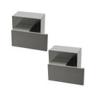 Kit Acabamento para Registro Pressão Gaveta base padrão Deca Alavanca de 1/2 ou 3/4 com 2 unidades Cinza Grafite Metal
