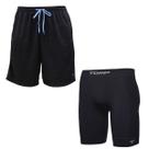 Kit Academia Corrida Bermuda Térmica + Bermuda Elite 2bolsos