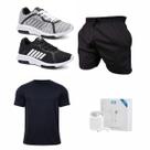 Kit Academia Masculino Completo Tênis Esportivo + Roupa Fitness + Fone