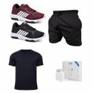 Kit Academia Masculino Completo Tênis Esportivo + Roupa Fitness + Fone