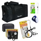 Kit Acadêmico com Estetoscópio + Esfigmomanômetro Preto + Termômetro Digital + Garrote (G-TECH)