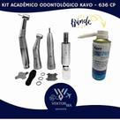 Kit academico odontologico kavo série 636 cp com led lubrificante unispray kerr peças de mão odonto dentista