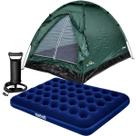 Kit Acampamento Barraca Panda 2p Ntk + Colchão Casal + Bomba