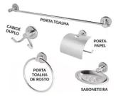kit acessòrio para banheiro de inox metal lavabo 5 peças