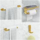 Kit Acessório Para Banheiro Dourado 4 Peças Suporte Celular