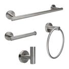 Kit Acessórios 4 peças Para Banheiro Lavabo Aço Inox Escovado