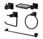 Kit Acessorios 5 Pecas Square Black Matte - Ouse Metais Kit Acessorios 5 Pecas Square Black Matte - Ouse Metais