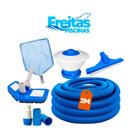Kit Acessórios Aspirador mangueira peneira escova clorador Para Limpeza de Piscinas