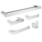 Kit Acessórios Banheiro 5 peças Aço Inox Premium (Square - Polido)