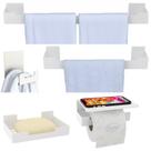 Kit Acessórios Banheiro 5 Peças Branco Dupla Fixação SF.ELG