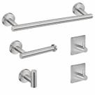 Kit Acessórios Banheiro 5 Peças Inox 304 Toalheiro, Ganchos, Papeleira Prata ou Preto Kit Acessórios Banheiro 5 Peças Inox 304 Toalheiro, Ganchos, Papeleira Prata ou Preto