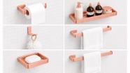 Kit Acessórios Banheiro 6 Peças Rose Gold em Aluminio com Pintura Eletrostatica Kit Acessórios Banheiro 6 Peças Rose Gold em Aluminio com Pintura Eletrostatica