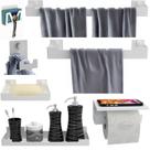 Kit Acessórios Banheiro 7 Peças Branco Dupla Fixação SF.ELG