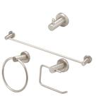 Kit Acessórios Banheiro Completo Inox Escovado 4 Peças