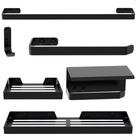 Kit Acessórios Banheiro Conjunto Preto Fosco 6 Peças MAX