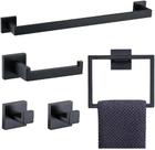 Kit Acessórios Banheiro Inox 304 5 Peças Alto Luxo Premium Toalheiro Porta Papel Ganchos Instalação Completa