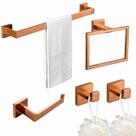 Kit Acessórios Banheiro Inox 304 5 Peças Alto Luxo Premium Toalheiro Porta Papel Ganchos Instalação Completa