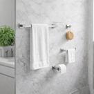Kit Acessórios Banheiro Inox 304 Quadrado Luxo 4 Peças Cromado