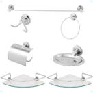 Kit Acessórios Banheiro Inox 7 Peças Lavabo Conjunto Porta Shampoo Kit Acessórios Banheiro Inox 7 Peças Lavabo Conjunto Porta Shampoo