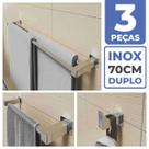 Kit Acessórios Banheiro Lavabo 3 Peças Aço Inox 304 Q3D Toalheiros Ganchos