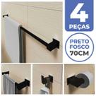 Kit Acessórios Banheiro/lavabo 4 Peças Aço Inox 304 Preto Fosco Q4BPF Kit Acessórios Banheiro/lavabo 4 Peças Aço Inox 304 Preto Fosco Q4BPF