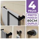 Kit Acessórios Banheiro Lavabo 4 Peças Aço Inox 304 Preto Fosco Q4FPF Kit Acessórios Banheiro Lavabo 4 Peças Aço Inox 304 Preto Fosco Q4FPF