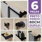Kit Acessórios Banheiro/lavabo 6 Peças Aço Inox 304 Preto Fosco Q6FPF