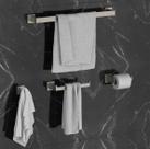 Kit Acessórios Banheiro Lavabo Luxo 4 Peças Níquel Escovado